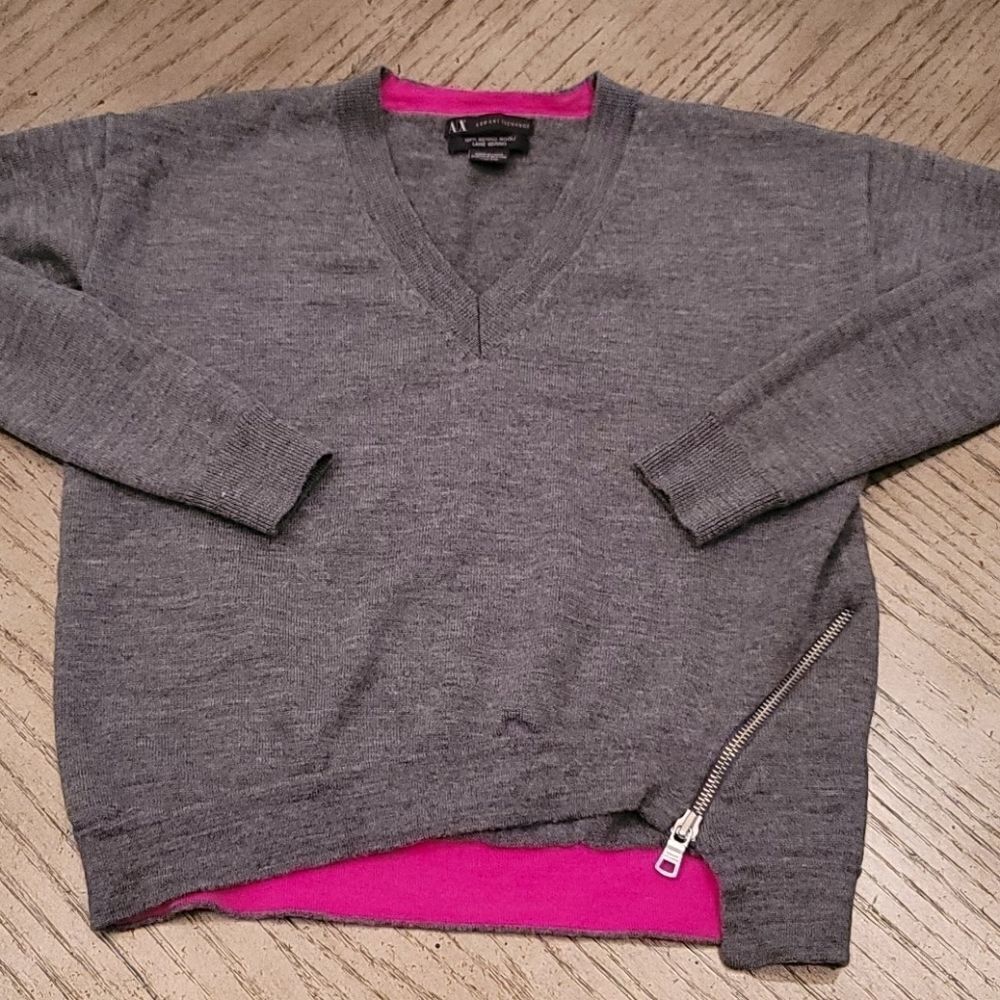 Womens Armani Exchange wool gray sweater XXS